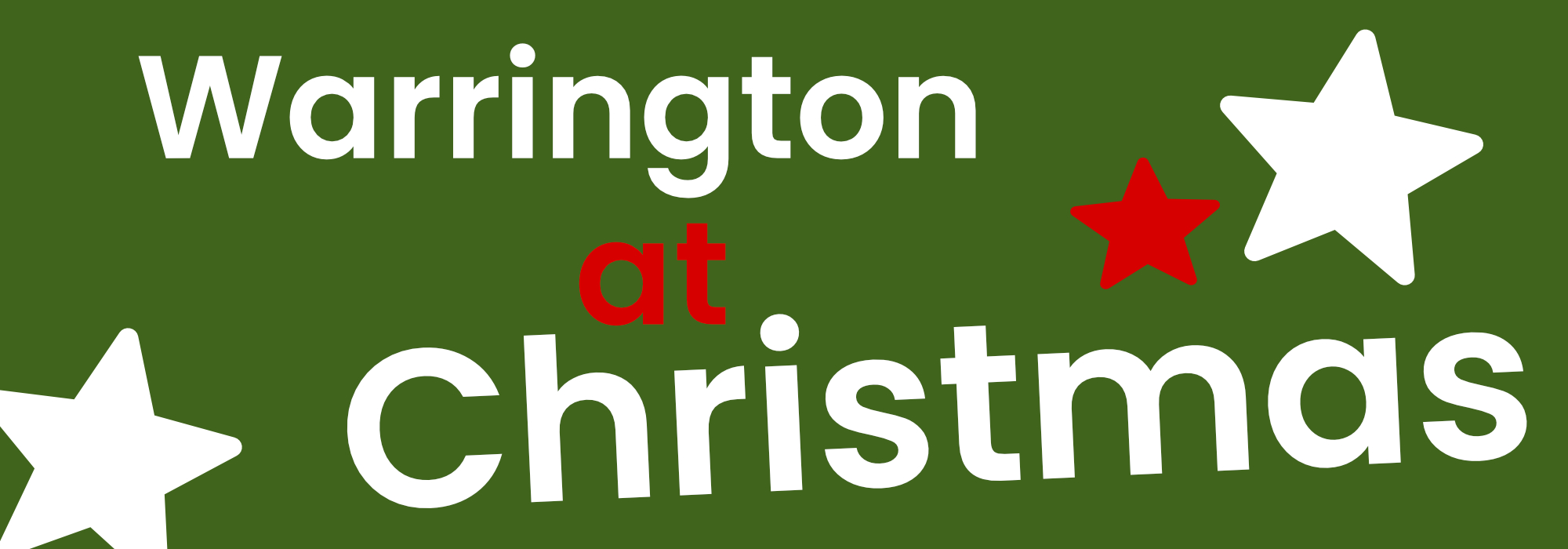 A banner which says Warrington at Christmas