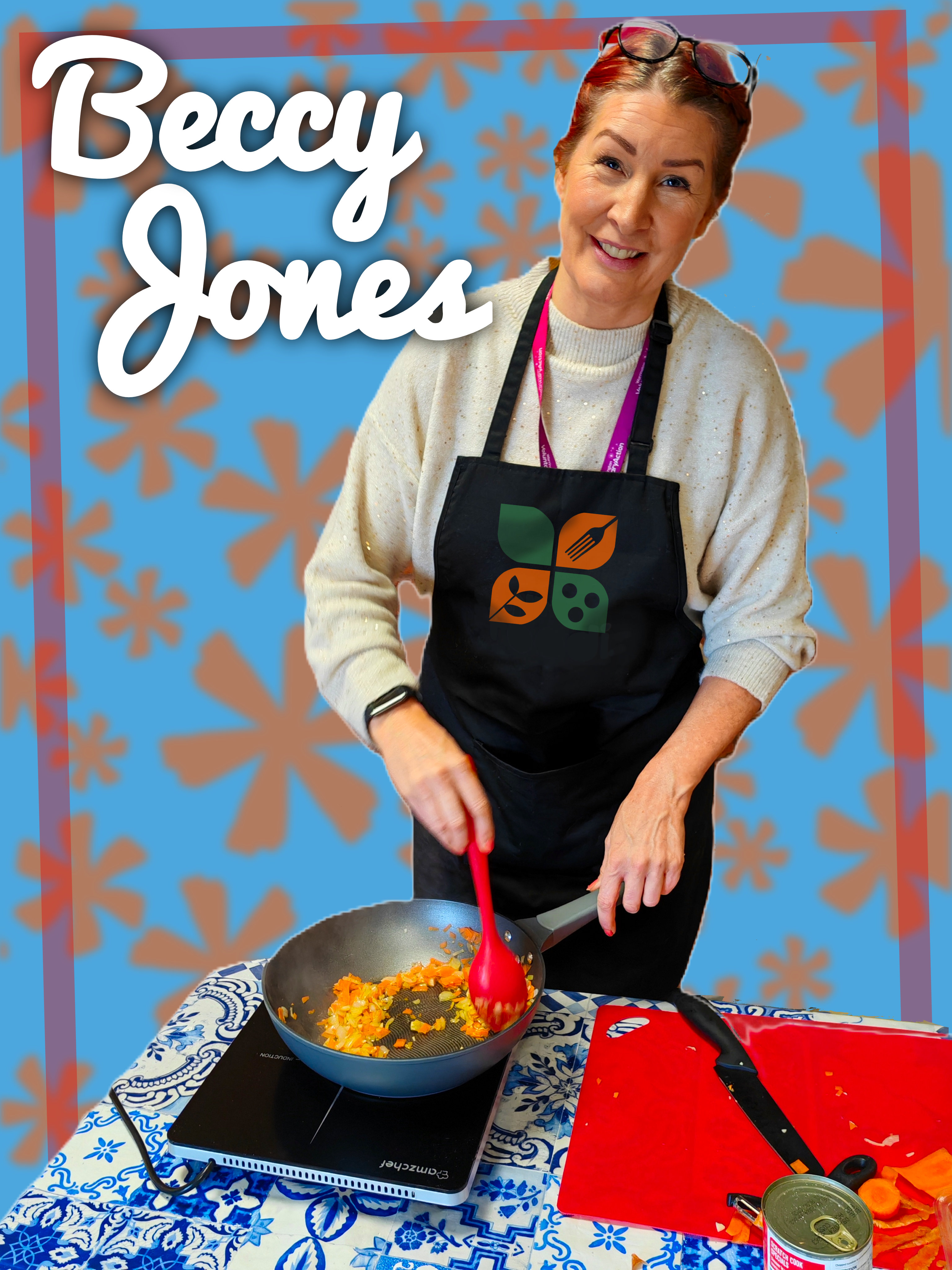 A picture of Beccy Jones cooking