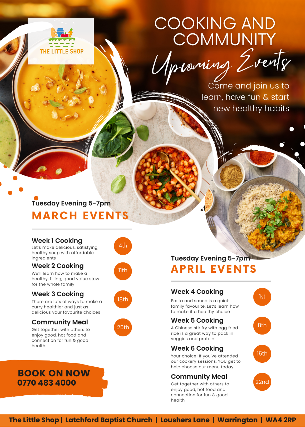 March and April Tuesday Evening Events at Latchford Baptist Church